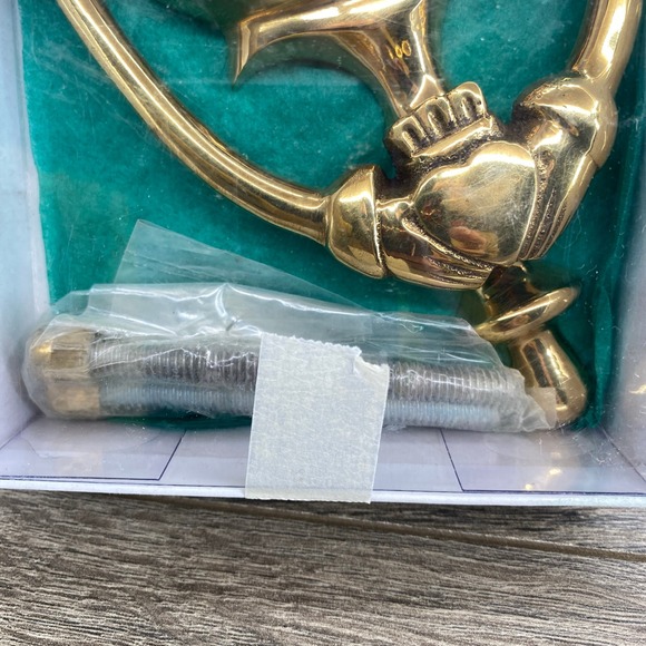 Liffey Artefacts Brass Claddagh Door Knocker Cead Mile Failte Ireland 8 Inch - Picture 2 of 7